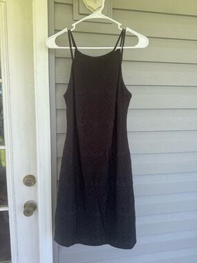 Guess Black Lace Mini Dress with Double Spaghetti Straps